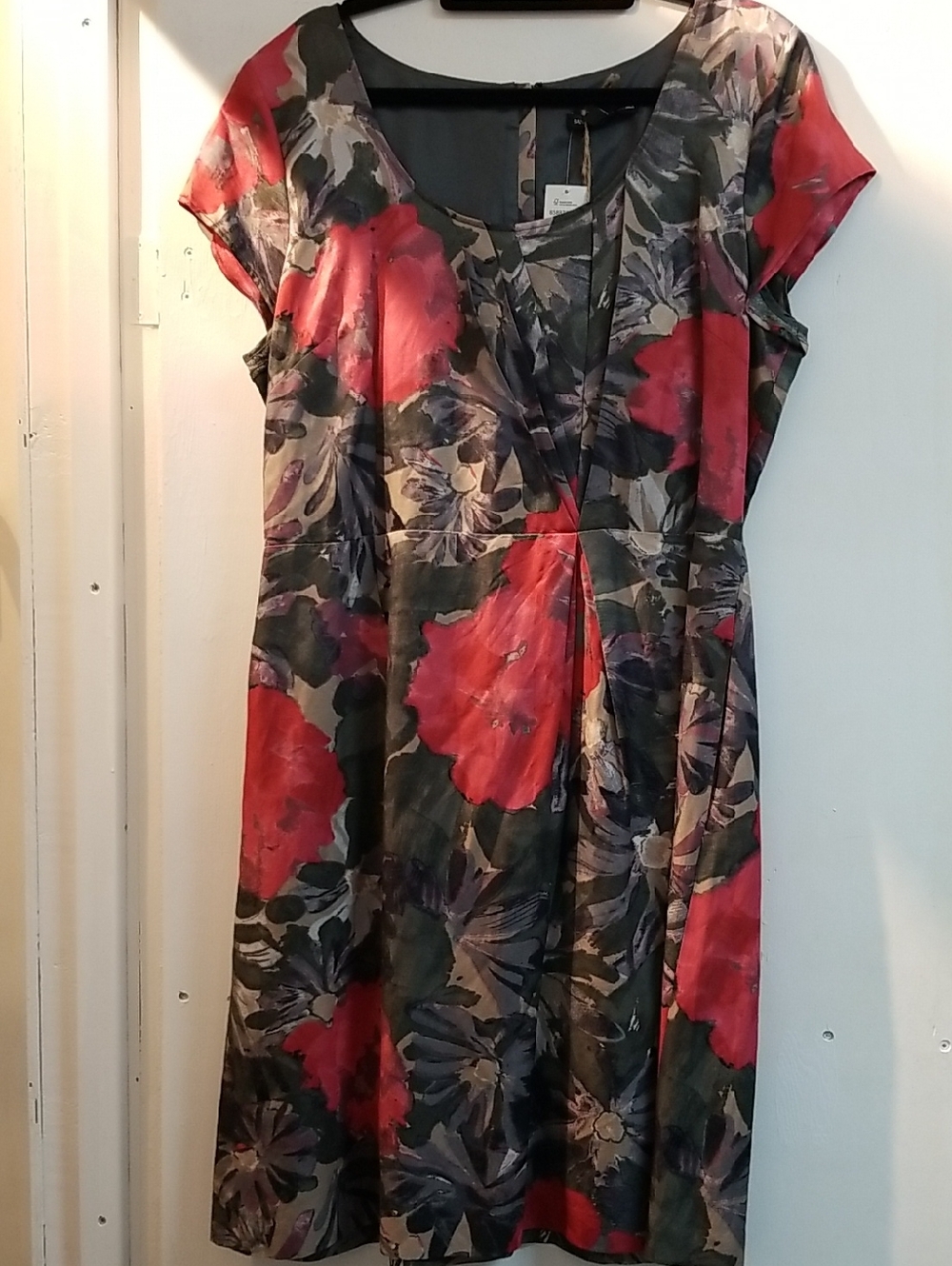 Banana Republic Red Floral Midi Dress